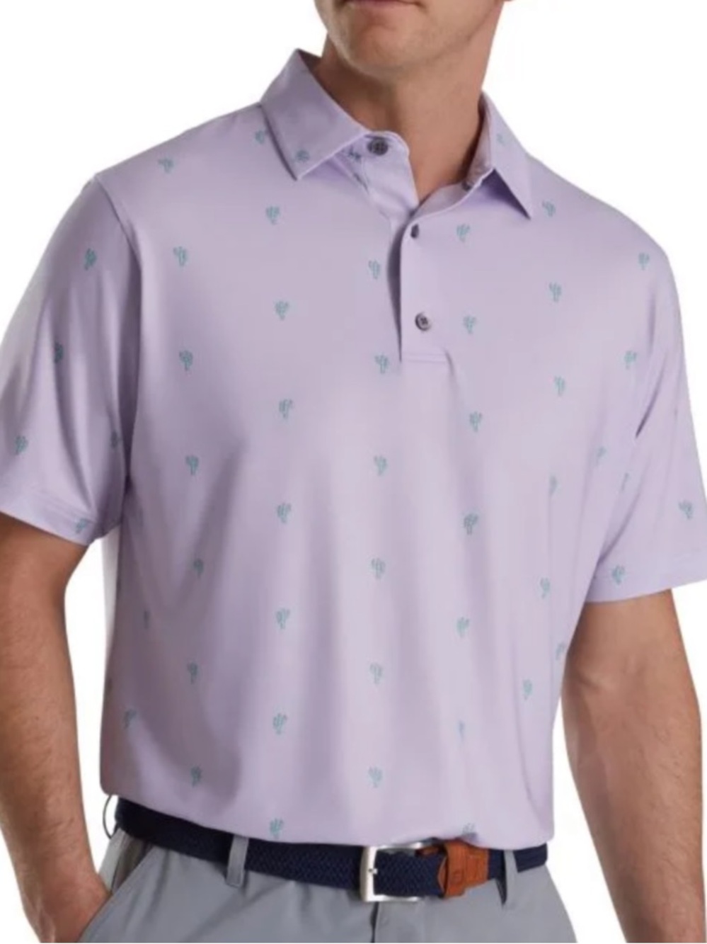 FootJoy Men’s Dusty Purple Cactus Polo
